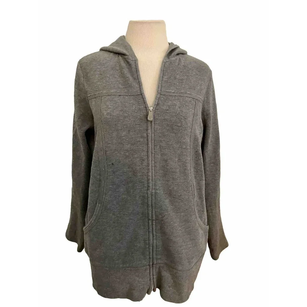 Tommy Bahama‎ Jacket Sz M Gray Full Zip 2pocket full sweat Women's